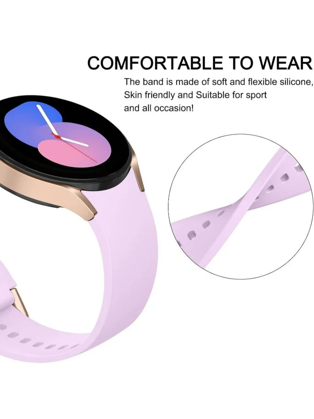 Unisex Lavender Analog Silicone Replacement Strap Samsung Galaxy Classic Watch